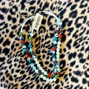 Jewelry Necklace Colorful Stones Beads and Pearls
